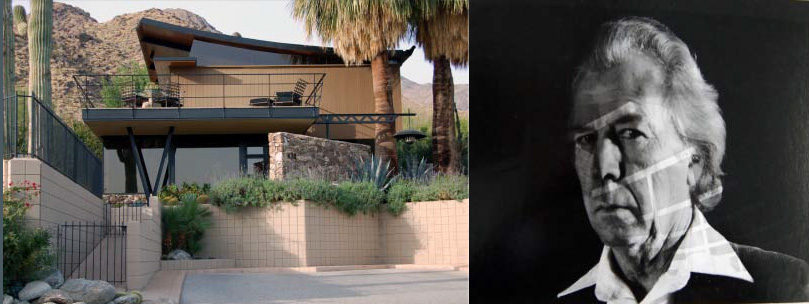 photograph of a White-designed house and a portrait of White